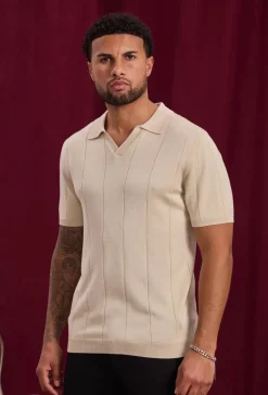 Pull à col chemise ouvert en v