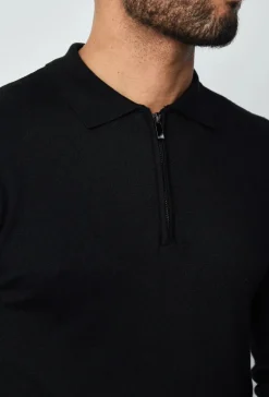 Pull à col chemise zipé