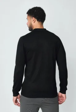 Pull à col chemise zipé