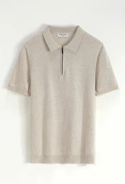 Pull à col chemise zipé