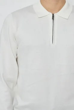 Pull à col chemise zipé