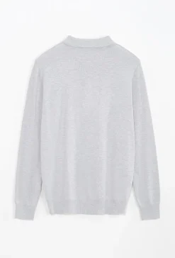 Pull à col chemise zipé
