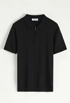 Pull à col chemise zipé