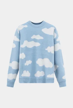 Pull à motif nuages
