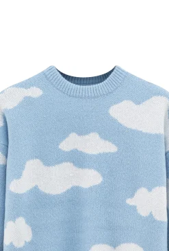 Pull à motif nuages