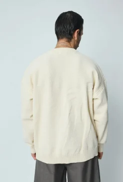 Pull à motif palmier uni