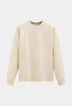 Pull à motif palmier uni