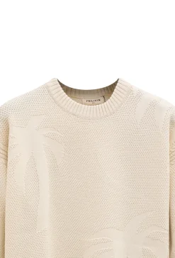 Pull à motif palmier uni