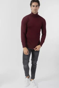 Pull col roulé