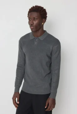 Pull en maille col à revers avec deux boutons
