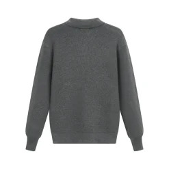 Pull en maille col à revers avec deux boutons