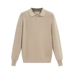Pull en maille col à revers avec deux boutons