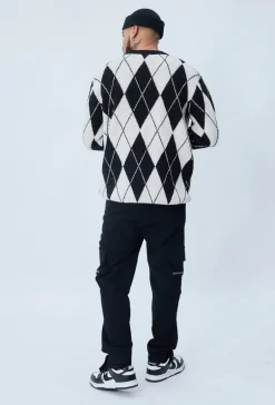 Pull maille à motif losange