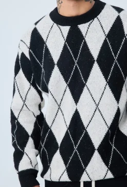 Pull maille à motif losange