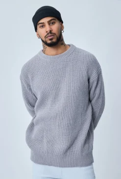 Pull maille cotelée effet chiné
