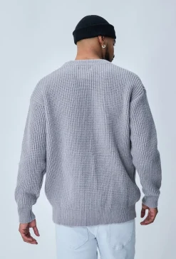 Pull maille cotelée effet chiné