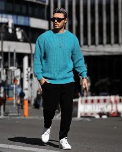 Pull maille épaisse cotelée