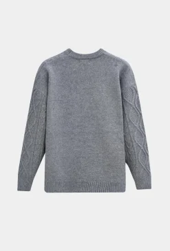 Pull tréssé à col rond