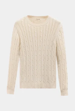 Pull tréssé avec col rond