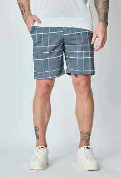 Short chino à carreaux