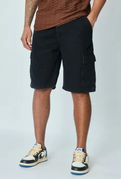 Short en jean oversize cargo