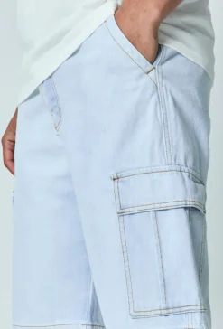 Short en jean oversize cargo