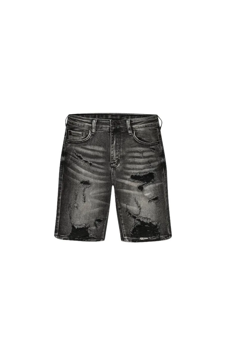 Short jean déchiré légèrement stretch