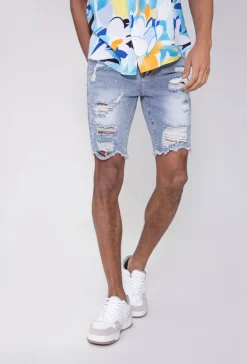 Short jean stretch déchiré