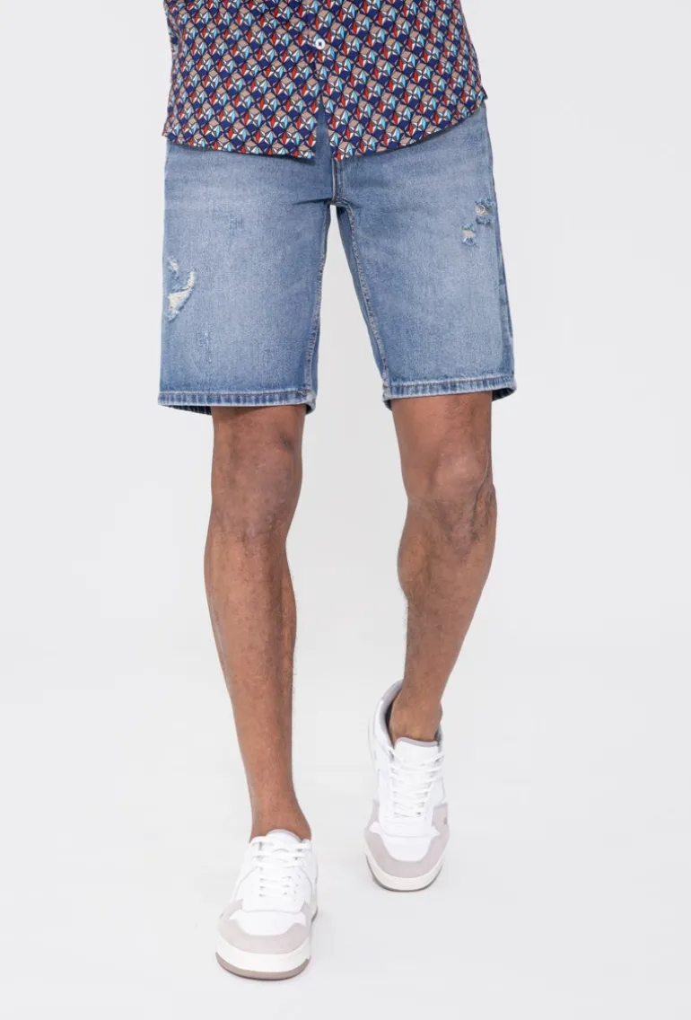 Short jean stretch déchiré