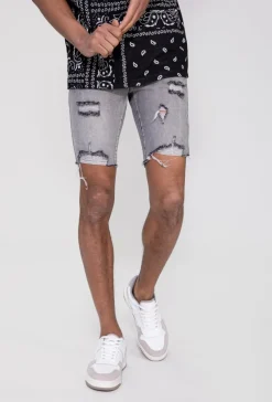 Short jean stretch déchiré