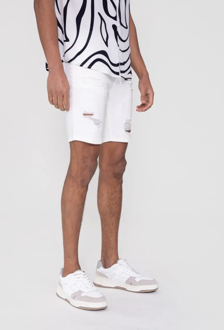 Short jean stretch déchiré