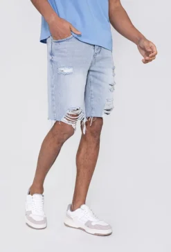 Short jean stretch déchiré