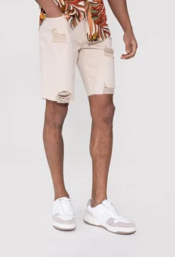 Short jean stretch déchiré