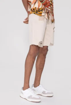 Short jean stretch déchiré