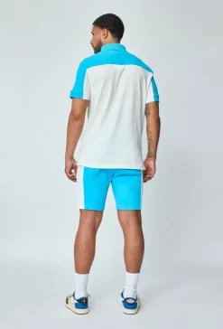 Short jogging en coton à bandes