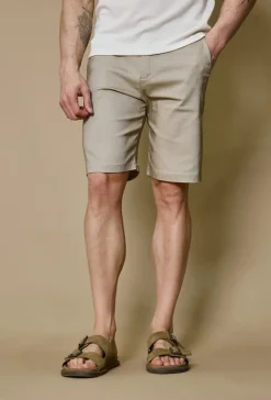Short uni en toile de style chino