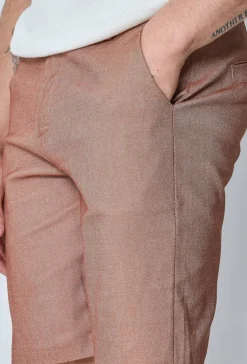 Short uni en toile de style chino