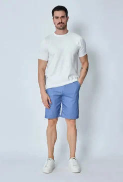 Short uni en toile de style chino