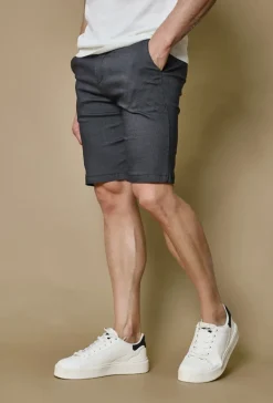 Short uni en toile de style chino