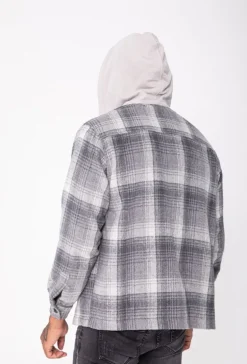 Surchemise à carreaux avec capuche