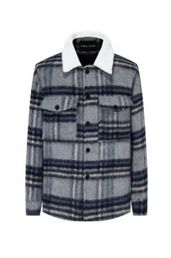 Surchemise flannel à col mouton
