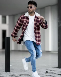 Surchemise tendance avec motif à carreaux