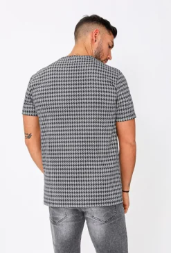 T-shirt à carreaux pieddepoule