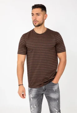 T-shirt à carreaux pieddepoule