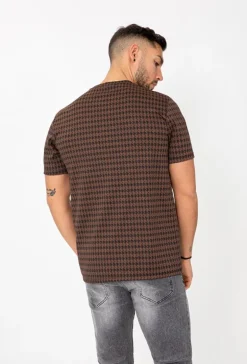 T-shirt à carreaux pieddepoule