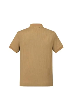 T-shirt à col zippé maille cotelé