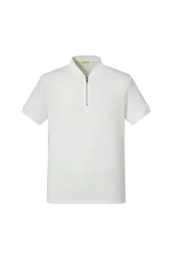 T-shirt à col zippé maille cotelé