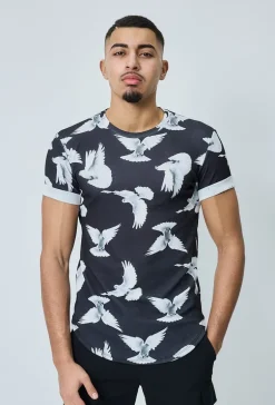 T-shirt à imprimé hirondelles