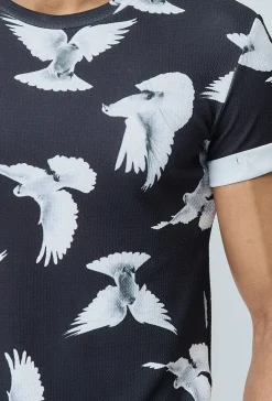 T-shirt à imprimé hirondelles