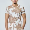 T-shirt à imprimé palmiers